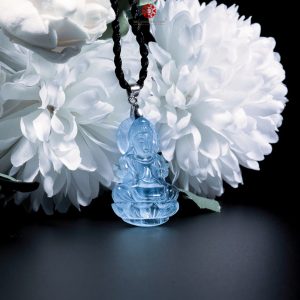 Phật Bà Quan Âm Hải Lam Ngọc Aquamarine