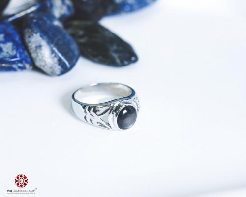 Nhẫn bạc Sapphire ánh sao
