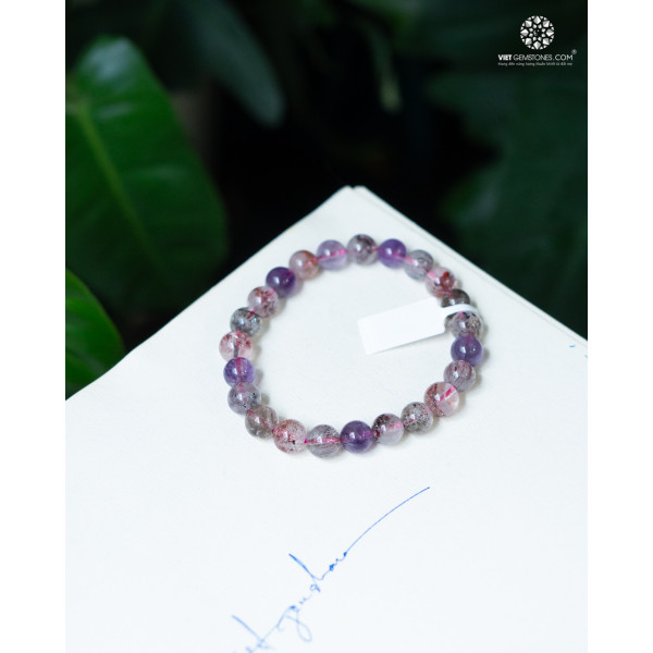 Vòng tay đá Super Seven 8mm chuẩn đẹp