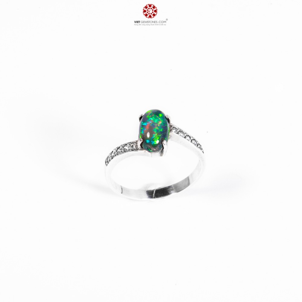 Nhẫn bạc đá Ngọc Mắt Mèo - Opal - Vietgemstones