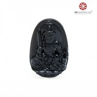 Phật bản mệnh tuổi Mão Văn Thù Bồ Tát Obsidian Tự Nhiên L