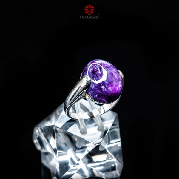 Nhẫn bạc đá Mắt Rồng - Charoite