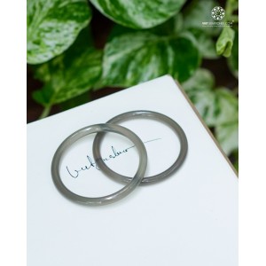 Vòng Nguyên Khối Chalcedony Xám Khói Chột 6mm