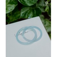 Vòng Nguyên Khối Chalcedony Xanh Lam Chột 6mm