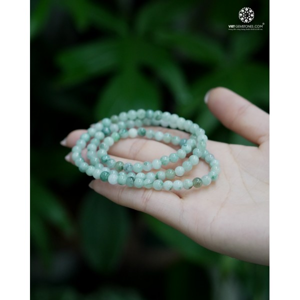 Vòng Tay Quấn 3 Lines Cẩm Thạch Hoa Bay 6mm
