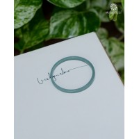 Vòng Nguyên Khối Jadeite Lam Ngọc Bản Vuông