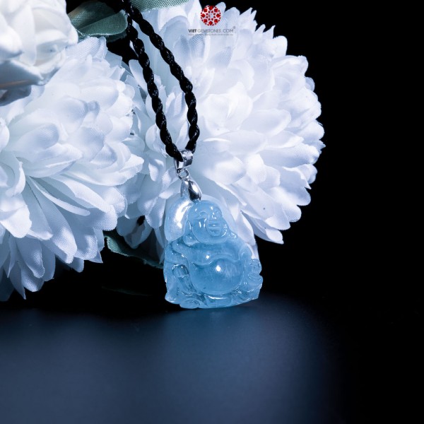 Mặt dây chuyền Phật Di Lặc Hải Lam Ngọc - Aquamarine
