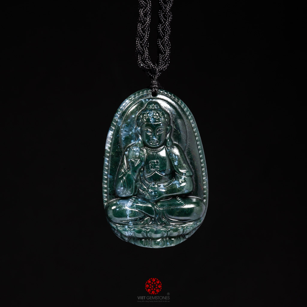 Mặt dây chuyền Đức Phật A Di Đà Chalcedony - Phật bản mệnh cho người tuổi Tuất, Hợi
